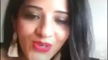 Monalisa Instagram Live with her ID, Cleavage in Nighty ,Big Melons
