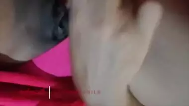 Voluptuous and boobalicious indian whore in red saree is petting herself on cam