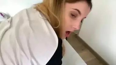 Caught my Big Tit StepSister masturbating while watching porn