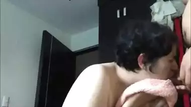 punjabi indian wife giving her man a blowjob and taking cum inside her mouth