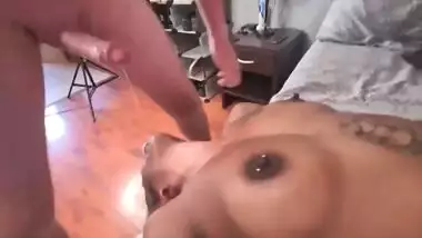 Indian girl gets a hardcore throat fucking | interracial deepthroat