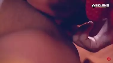 Man sucks nipples and licks sweet XXX pussy of Desi wench on the bed