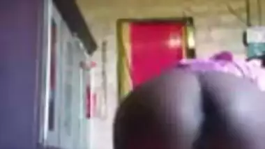 Village chick hikes up dress to reveal her XXX ass and pussy online