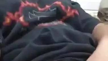 Indian porn video of an amateur girlfriend finger fucking her pussy on cam