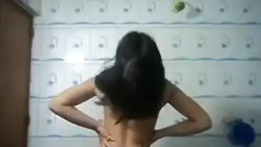 Swanky Desi college girl strips to reveal a pair of small XXX boobs