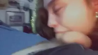 Christmas blow job from sexy native teen while her man at work