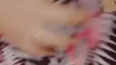 Sexy Indian XXX babe showing boobs and playing with pussy on video call