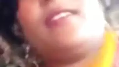 Busty Desi XXX housewife showing her big melons on video call with husband