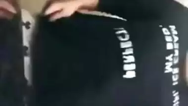 Possessor of natural Indian chest flashes it in inverted porn video